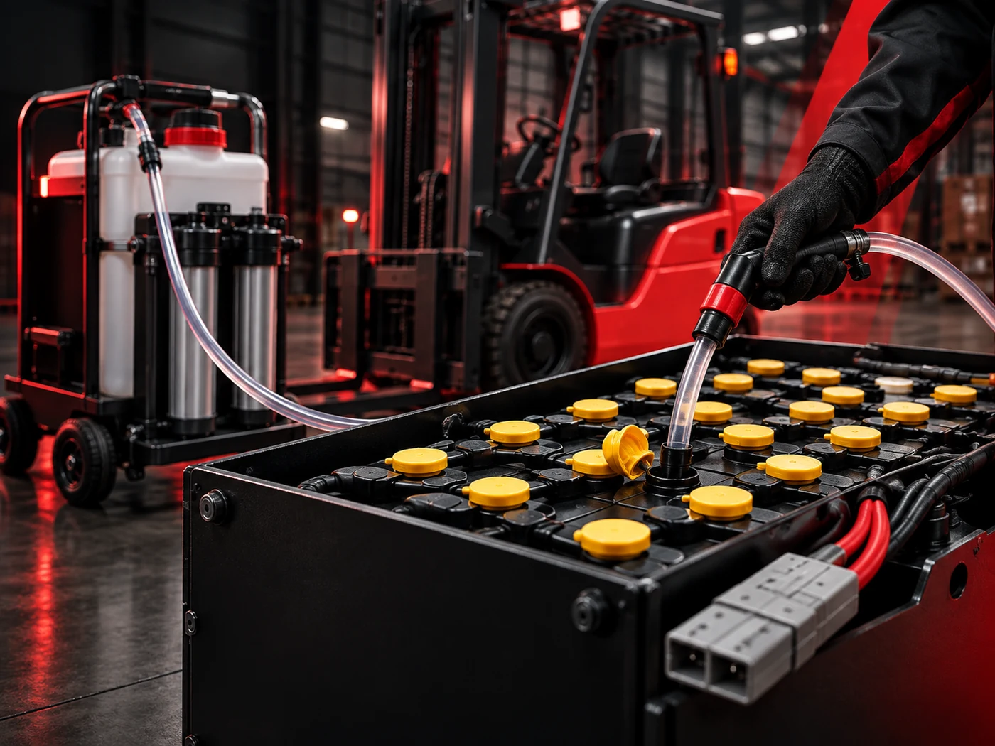 Água deionizada para manutenção de baterias tracionárias